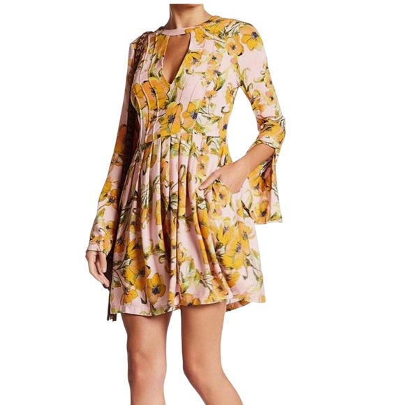 Free People Dresses & Skirts - Free People, We the Free Tegan Printed Mini Dress, Long Sleeve Mini Dress Size 4